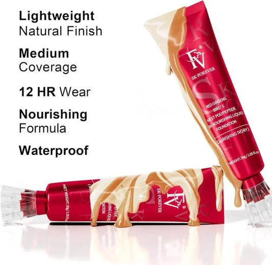 SK-Forever waterproof liquid foundation tubes with medium coverage and natural finish dripping foundation
